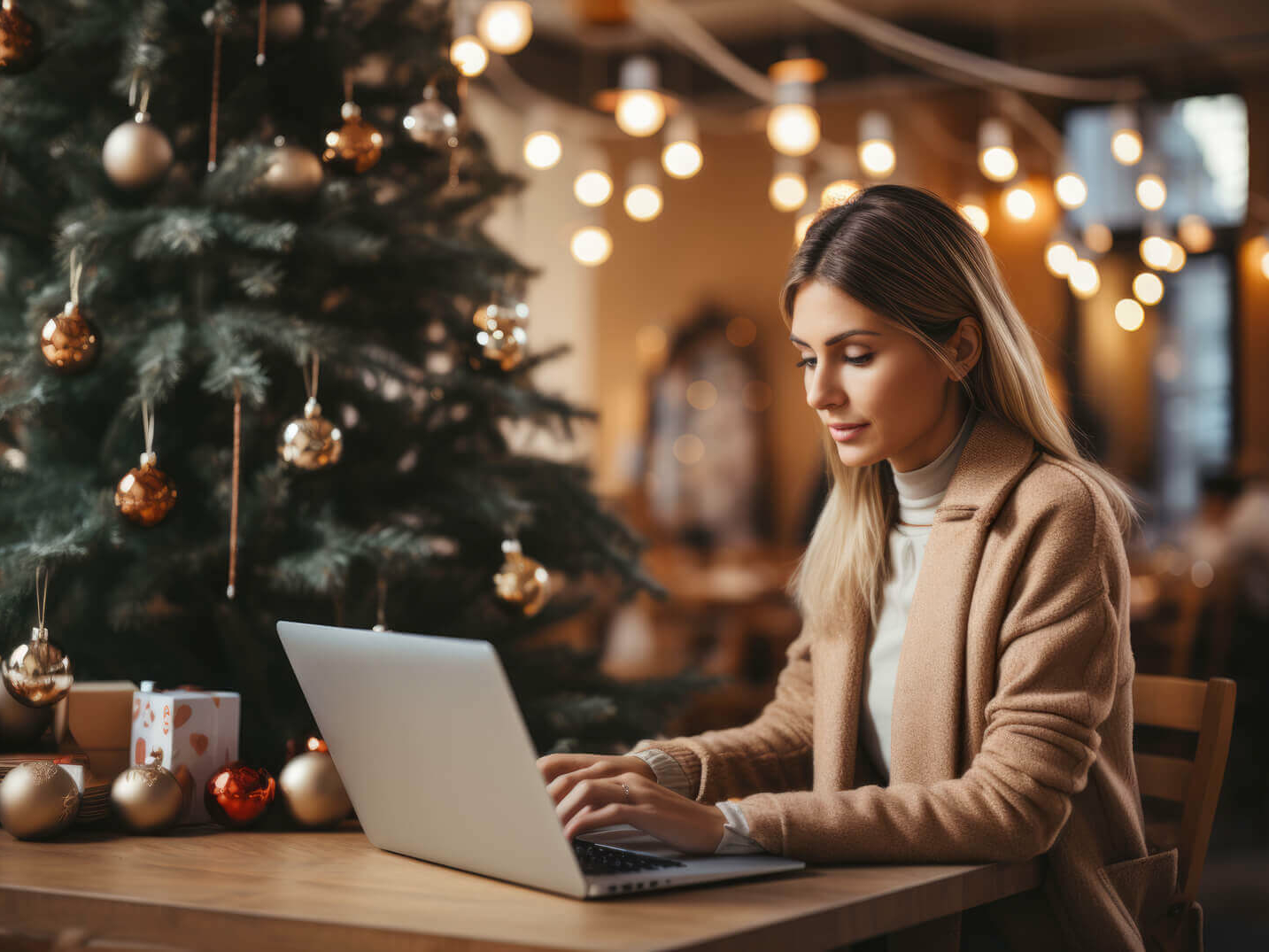 woman on a laptop