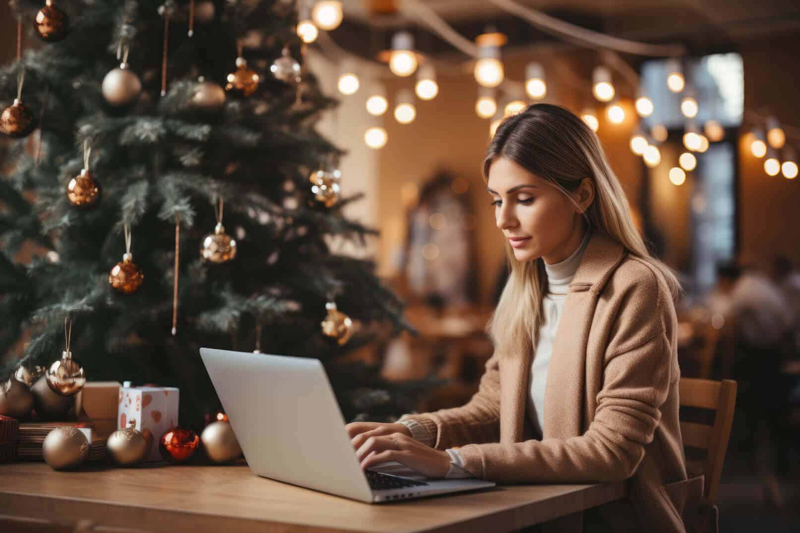 woman on a laptop